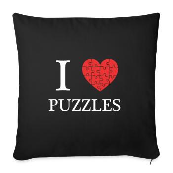 puzzle - Sofa pillowcase 17,3'' x 17,3'' (45 x 45 cm) - black - Front