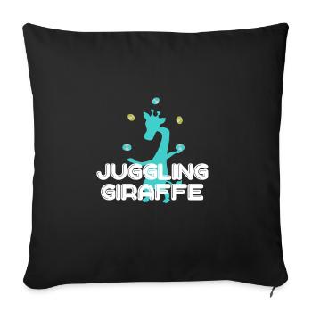 Juggling giraffe - Sofa pillowcase 17,3'' x 17,3'' (45 x 45 cm) - black - Front