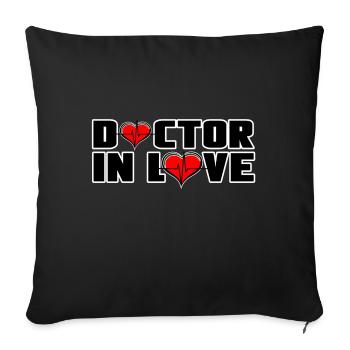 Docteur Docteur Médecins Médecine Amour Saint-Valentin - Housse de coussin décorative 45 x 45 cm - noir - Devant