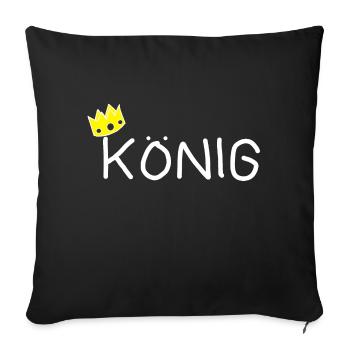 König - Sofakissenbezug 45 x 45 cm - Schwarz - Vorne