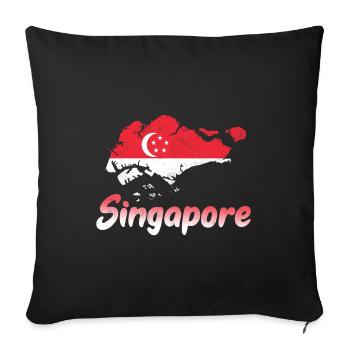 Singapore - Sofa pillowcase 17,3'' x 17,3'' (45 x 45 cm) - black - Front