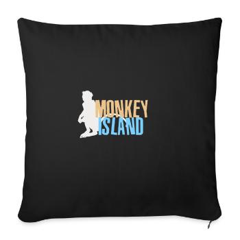 Monkey Island - Monkey Island - Thailand Southeast Asia - Sofa pillowcase 17,3'' x 17,3'' (45 x 45 cm) - black - Front