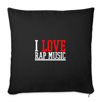Musique rap - Housse de coussin décorative 45 x 45 cm - noir - Devant