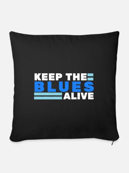 Blues - Sofakissenbezug 45 x 45 cm - Schwarz