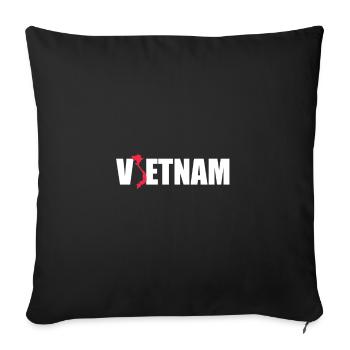 Vietnam vietnamien Cadeau - Housse de coussin décorative 45 x 45 cm - noir - Devant