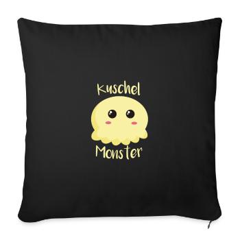 Kuschel Monster - Sofakissenbezug 45 x 45 cm - Schwarz - Vorne