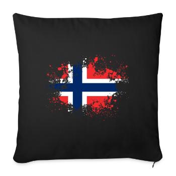 Norwegen Norway Flagge Flecken Geschenkidee - Sofakissenbezug 45 x 45 cm - Schwarz - Vorne