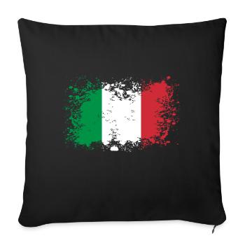 Italy flag italian food gift idea - Sofa pillowcase 17,3'' x 17,3'' (45 x 45 cm) - black - Front