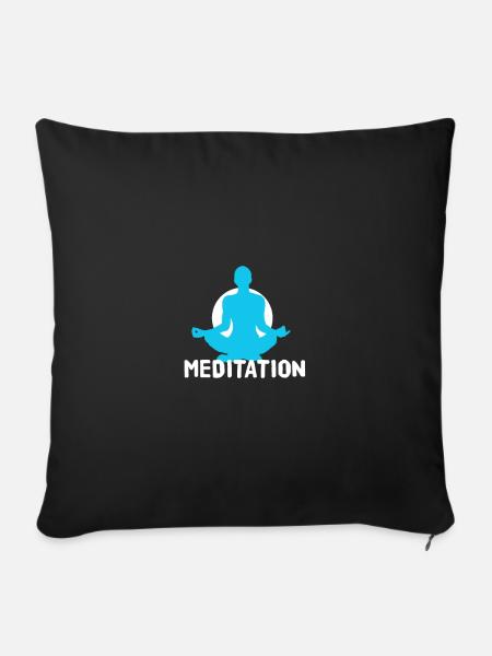 Meditation meditieren - Sofakissenbezug 45 x 45 cm - Schwarz