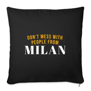 Milan Mailand - Sofakissenbezug 45 x 45 cm - Schwarz - Vorne
