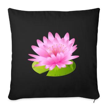 shining water lily - inspiration for great artists - Sofa pillowcase 17,3'' x 17,3'' (45 x 45 cm) - black - Front
