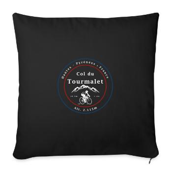 Col du Tourmalet - Sofakissenbezug 45 x 45 cm - Schwarz - Vorne
