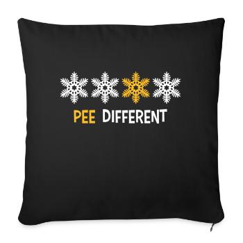 Pee Different Yellow - Sofa pillowcase 17,3'' x 17,3'' (45 x 45 cm) - black - Front