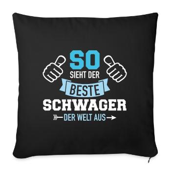 Schwager - Sofakissenbezug 45 x 45 cm - Schwarz - Vorne