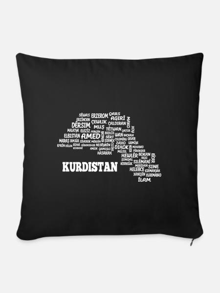 Kurdistan Map Kurdische Flagge Kurds Geschenk - Sofakissenbezug 45 x 45 cm - Schwarz