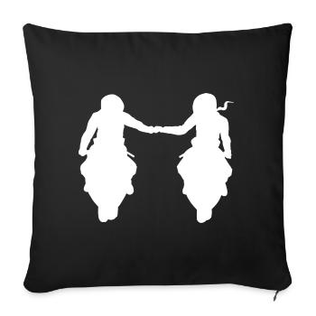 Bikercouple couple couple motorcycle super athletes - Sofa pillowcase 17,3'' x 17,3'' (45 x 45 cm) - black - Front