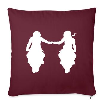 Bikercouple couple couple motorcycle super athletes - Sofa pillowcase 17,3'' x 17,3'' (45 x 45 cm) - burgundy - Front
