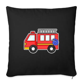 Camion de pompiers - Housse de coussin décorative 45 x 45 cm - noir - Devant