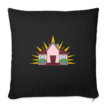 Haus - Sofakissenbezug 45 x 45 cm - Schwarz - Vorne