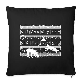 Music Teacher Note Musician Dog - Sofa pillowcase 17,3'' x 17,3'' (45 x 45 cm) - black - Front