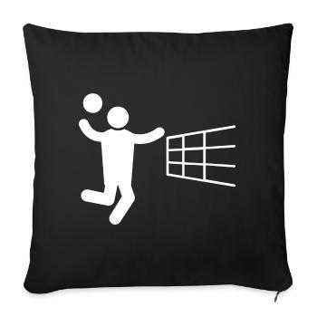 Volleyball Volleyballspieler Volleyballspielerin - Sofakissenbezug 45 x 45 cm - Schwarz - Vorne
