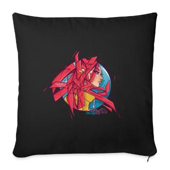 Lia - Sofakissenbezug 45 x 45 cm - Schwarz - Vorne