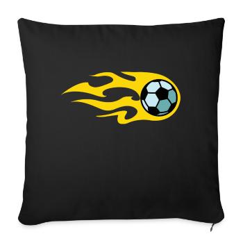 soccer fire - Sofakissenbezug 45 x 45 cm - Schwarz - Vorne