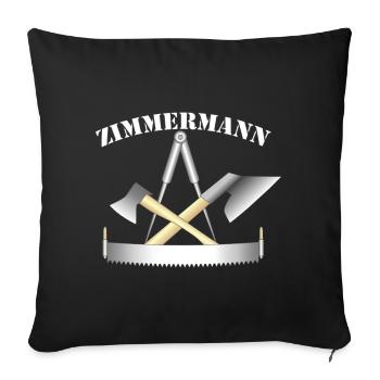Zunftzeichen der Zimmermänner - Sofakissenbezug 45 x 45 cm - Schwarz - Vorne