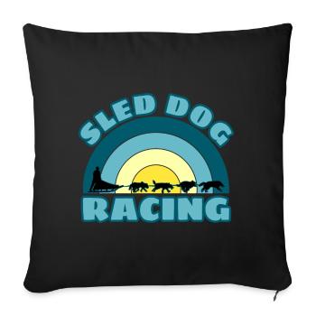 Sled Dog Racing Sled Dogs Husky Musher - Sofa pillowcase 17,3'' x 17,3'' (45 x 45 cm) - black - Front
