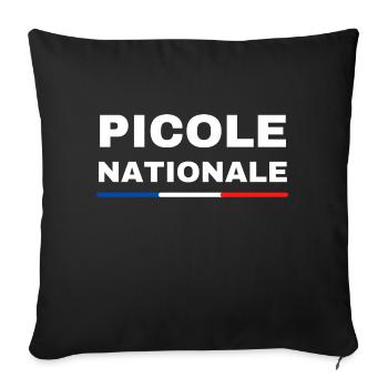 Picole nationale original beauf drôle police bière - Housse de coussin décorative 45 x 45 cm - noir - Devant