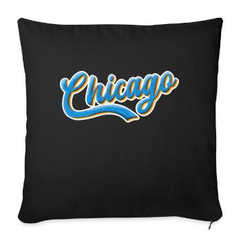 Design cool de Chicago - Housse de coussin décorative 45 x 45 cm - noir - Devant