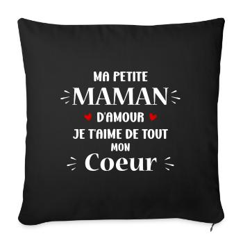 Ma petite maman d'amour je t'aime - Housse de coussin décorative 45 x 45 cm - noir - Devant