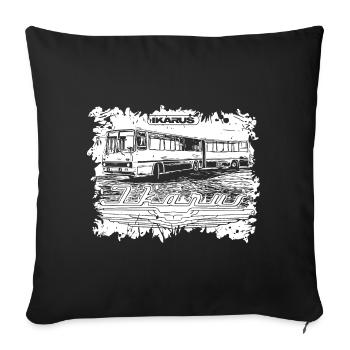 Bus articulé Ikarus Bus - Housse de coussin décorative 45 x 45 cm - noir - Devant