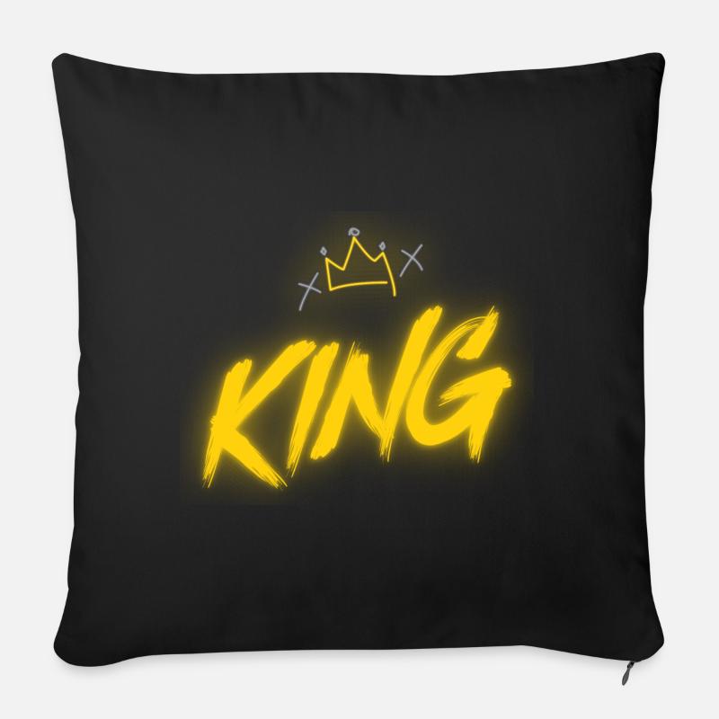 Pärchen Partnerlook Paar Geschenk King Queen - Sofakissenbezug 45 x 45 cm - Schwarz