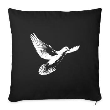 Beautiful white dove of peace - Sofa pillowcase 17,3'' x 17,3'' (45 x 45 cm) - black - Front