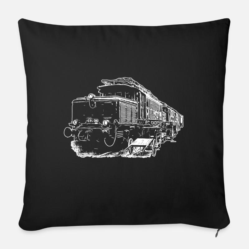 E94 Zug Das Krokodil - Sofakissenbezug 45 x 45 cm - Schwarz