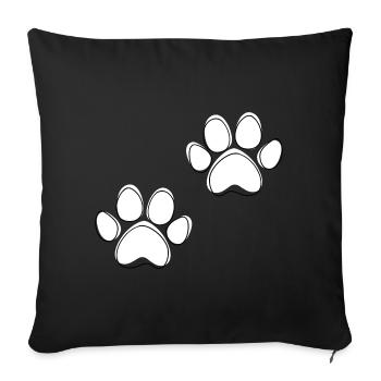 Dog Paws - Sofa pillowcase 17,3'' x 17,3'' (45 x 45 cm) - black - Front