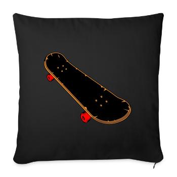 Bande dessinée skateboard - Housse de coussin décorative 45 x 45 cm - noir - Devant