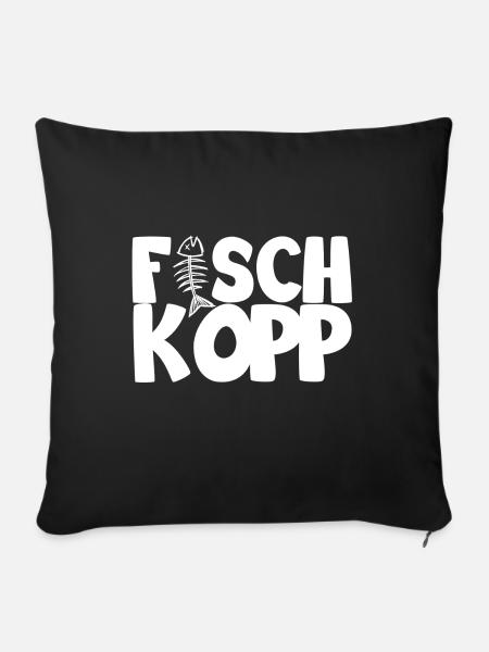 Fischkopp - Sofakissenbezug 45 x 45 cm - Schwarz