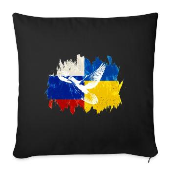 Ukraine Russia Conflict Dove of Peace - Sofa pillowcase 17,3'' x 17,3'' (45 x 45 cm) - black - Front