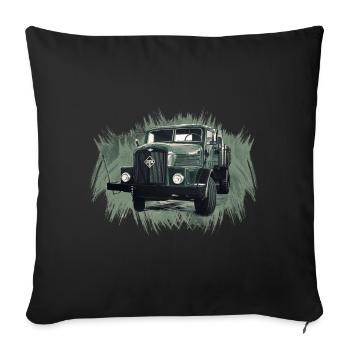 Camion à plateau IFA H6 - Housse de coussin décorative 45 x 45 cm - noir - Devant