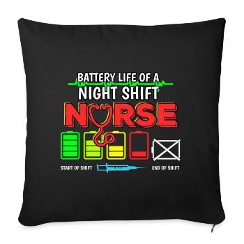 Nurse Night Duty Energy I Cadeau - Housse de coussin décorative 45 x 45 cm - noir - Devant