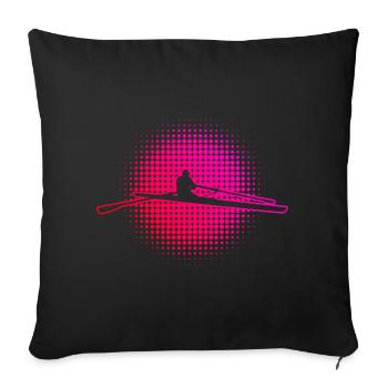 Aviron Femmes Rameur Hommes Aviron - Housse de coussin décorative 45 x 45 cm - noir - Devant