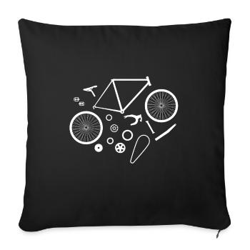 Bicycle Parts - Sofa pillowcase 17,3'' x 17,3'' (45 x 45 cm) - black - Front