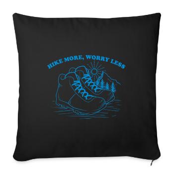 RANDONNÉE PLUS DE SOUCIS MOINS - Housse de coussin décorative 45 x 45 cm - noir - Devant