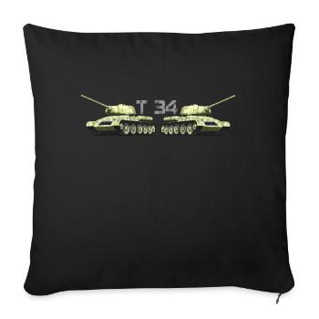 T34 - Sofa pillowcase 17,3'' x 17,3'' (45 x 45 cm) - black - Front