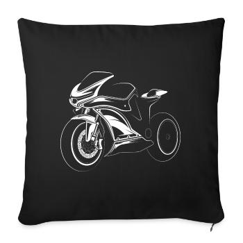 Motorrad Rennen Symbol Illustration Symbol Icon - Sofakissenbezug 45 x 45 cm - Schwarz - Vorne