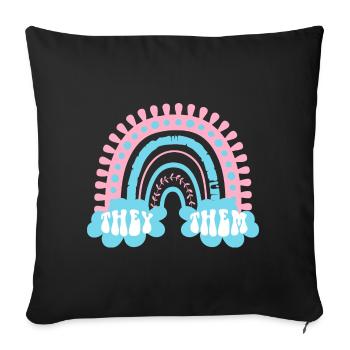 Sie Sie Trans Pronouns Transgender Boho Regenbogen - Sofakissenbezug 45 x 45 cm - Schwarz - Vorne