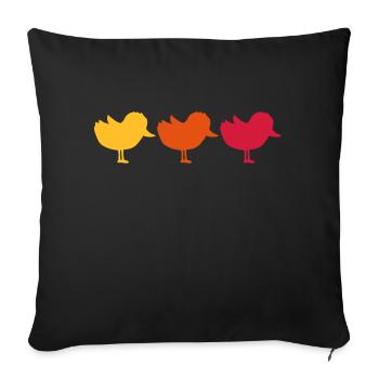 3 poussins Silhouette Team - Housse de coussin décorative 45 x 45 cm - noir - Devant