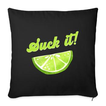 Lime Slice Cocktail Bar Suck It Saying - Housse de coussin décorative 45 x 45 cm - noir - Devant